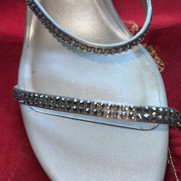 ❌SOLD❌ Rene Caovilla 37.5 JEWELED SANDALS CLEO SILVER - Picture 10 of 13